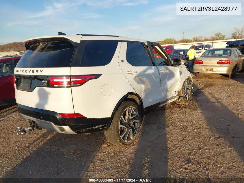 2020 Land Rover Discovery Hse Luxury VIN: SALRT2RV3L2428977 Lot: 40833409