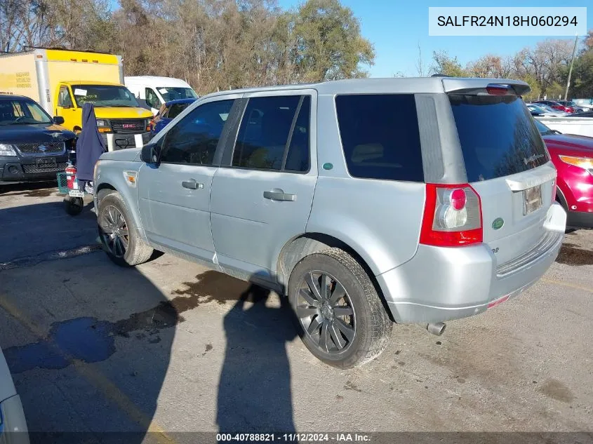 2008 Land Rover Lr2 Hse VIN: SALFR24N18H060294 Lot: 40788821