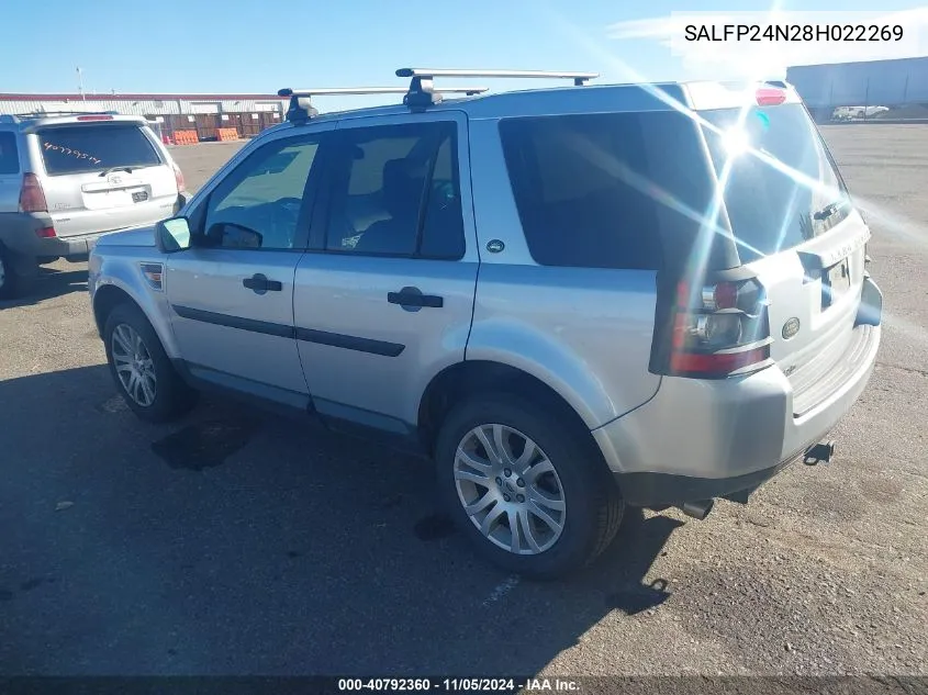 2008 Land Rover Lr2 Se VIN: SALFP24N28H022269 Lot: 40792360