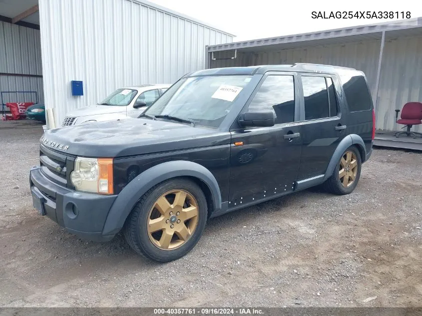 2005 Land Rover Lr3 Hse VIN: SALAG254X5A338118 Lot: 40357761