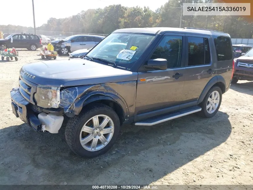 2005 Land Rover Lr3 Se VIN: SALAE25415A336019 Lot: 40730208