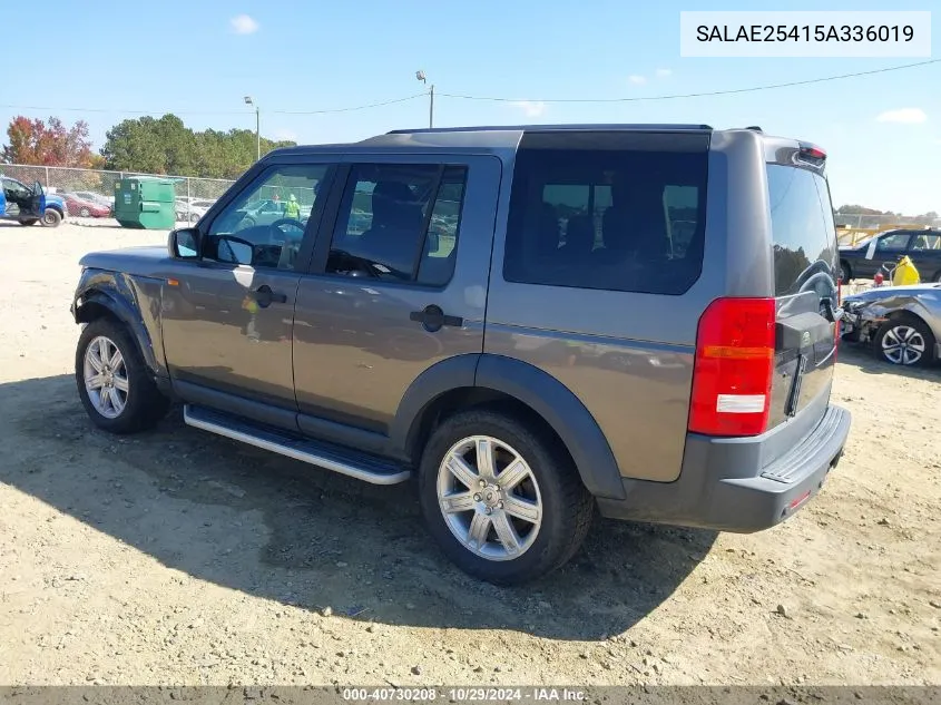 2005 Land Rover Lr3 Se VIN: SALAE25415A336019 Lot: 40730208