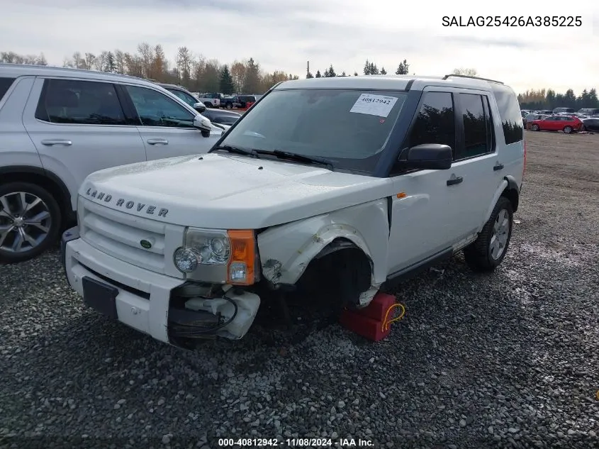 2006 Land Rover Lr3 V8 Hse VIN: SALAG25426A385225 Lot: 40812942