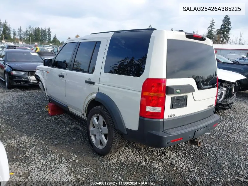 2006 Land Rover Lr3 V8 Hse VIN: SALAG25426A385225 Lot: 40812942