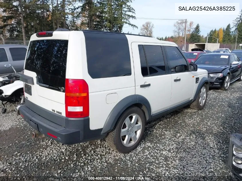 2006 Land Rover Lr3 V8 Hse VIN: SALAG25426A385225 Lot: 40812942