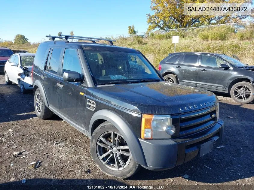 2007 Land Rover Lr3 VIN: SALAD24487A433872 Lot: 12131052