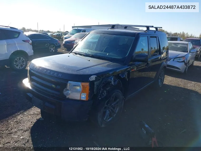 2007 Land Rover Lr3 VIN: SALAD24487A433872 Lot: 12131052