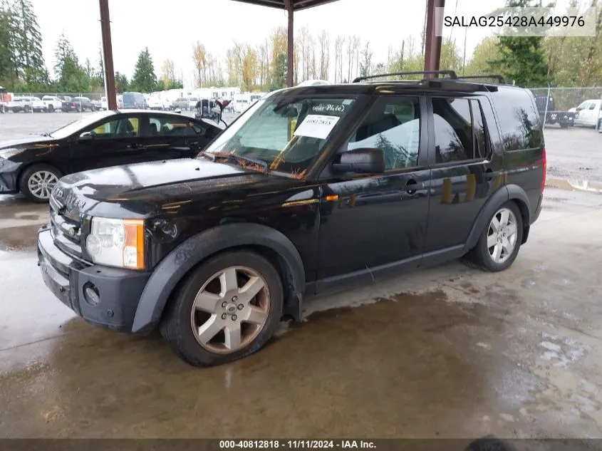 2008 Land Rover Lr3 V8 Hse VIN: SALAG25428A449976 Lot: 40812818