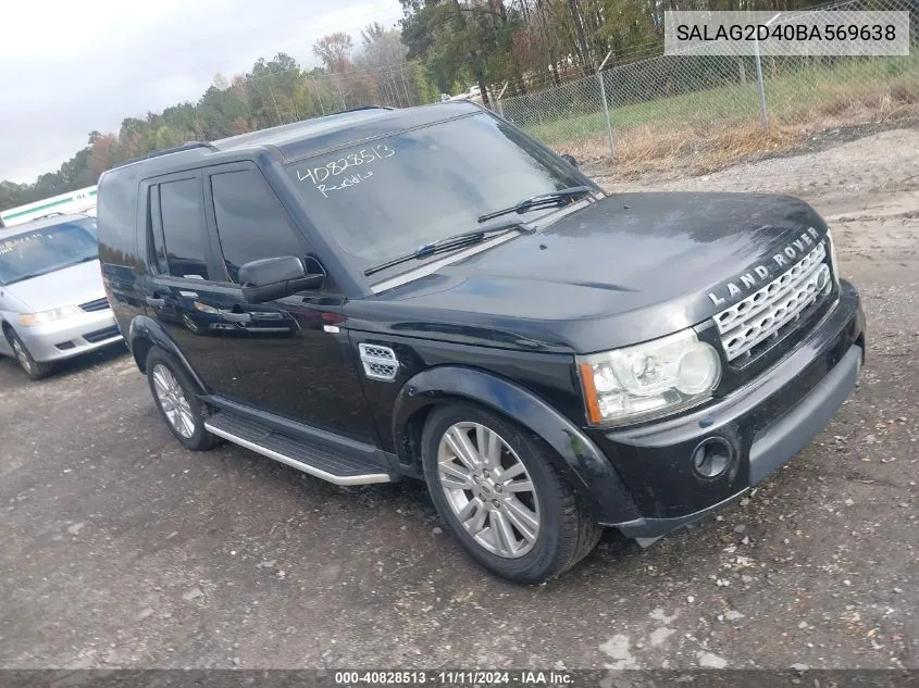 2011 Land Rover Lr4 Hse VIN: SALAG2D40BA569638 Lot: 40828513