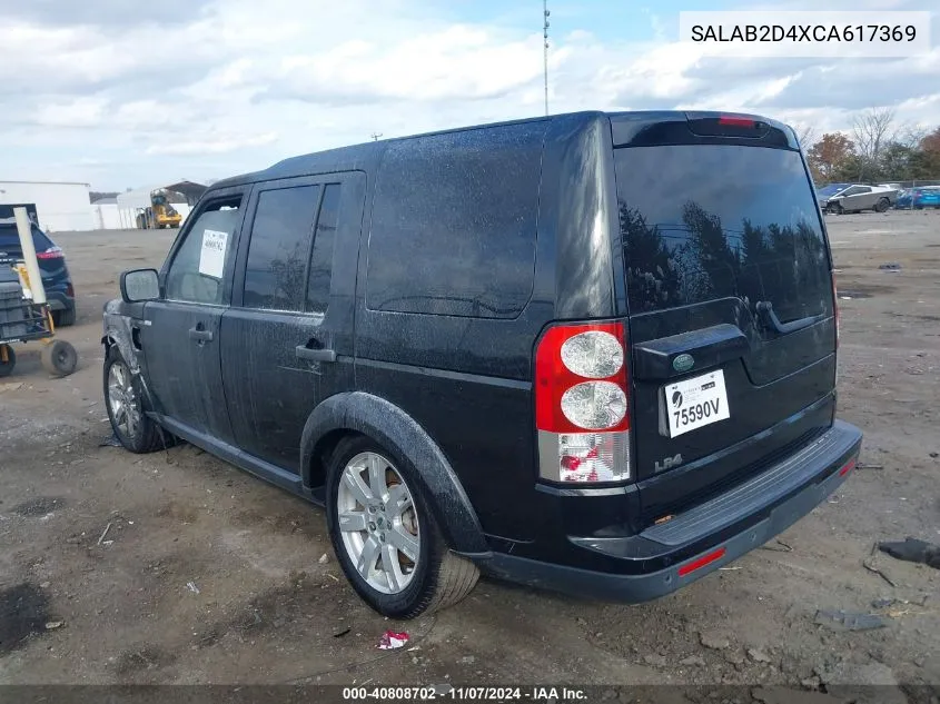 2012 Land Rover Lr4 VIN: SALAB2D4XCA617369 Lot: 40808702