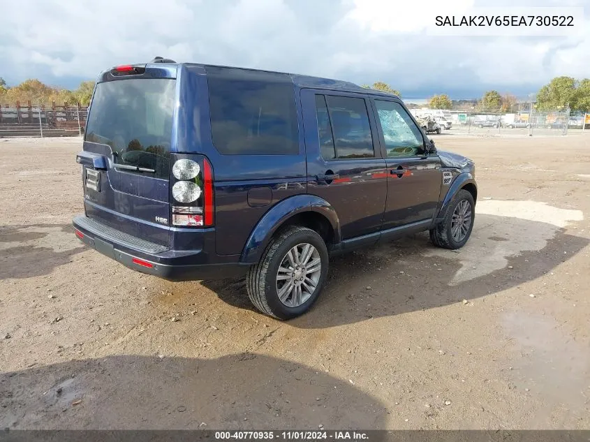 2014 Land Rover Lr4 Lux VIN: SALAK2V65EA730522 Lot: 40770935