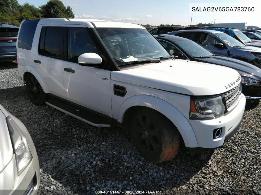 2016 Land Rover Lr4 VIN: SALAG2V65GA783760 Lot: 40151447