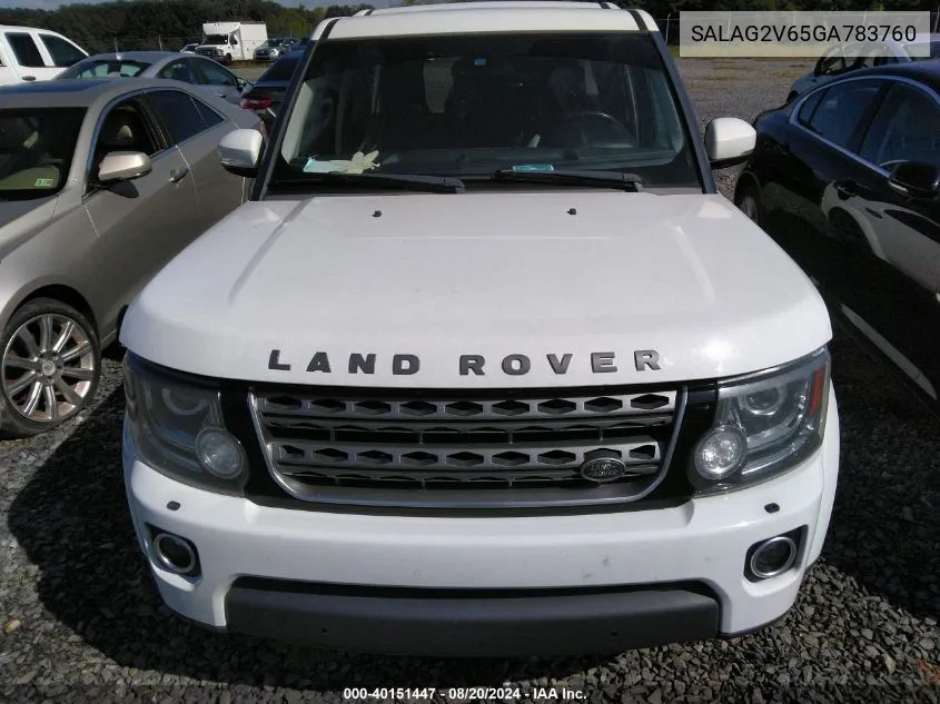 2016 Land Rover Lr4 VIN: SALAG2V65GA783760 Lot: 40151447