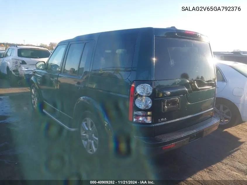 2016 Land Rover Lr4 VIN: SALAG2V65GA792376 Lot: 40909282