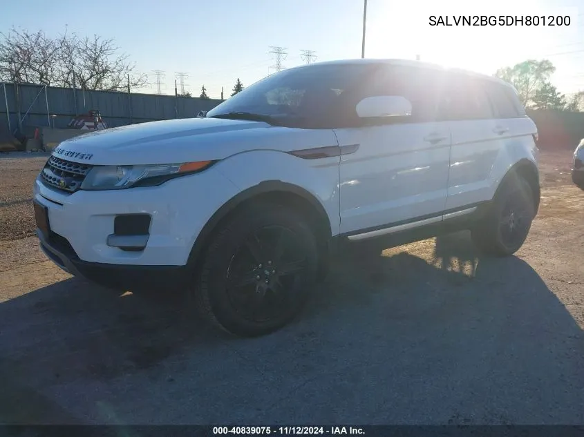 2013 Land Rover Range Rover Evoque Pure VIN: SALVN2BG5DH801200 Lot: 40839075