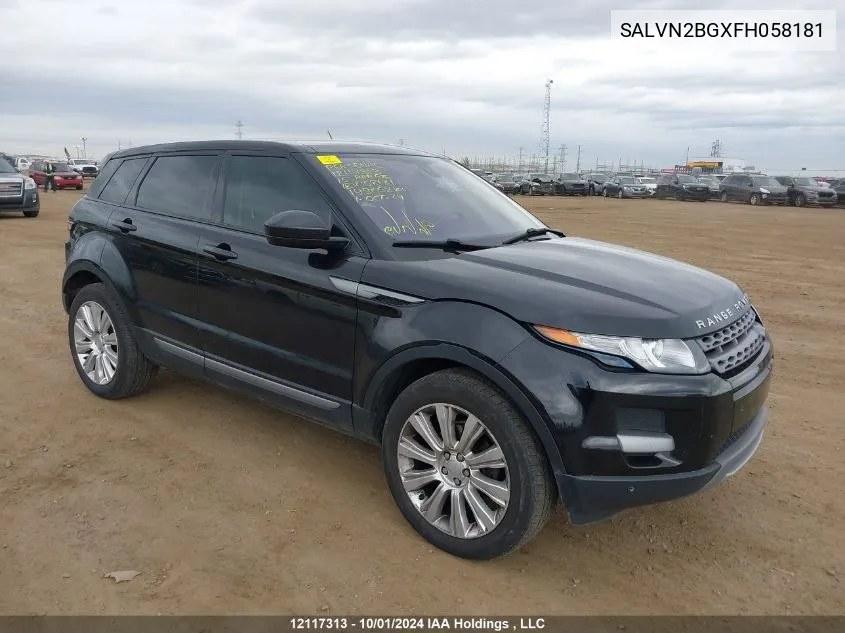 2015 Land Rover Range Rover Evoque Pure VIN: SALVN2BGXFH058181 Lot: 12117313