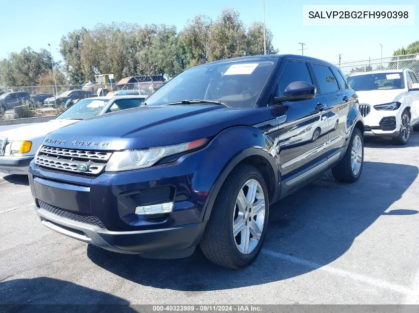 2015 Land Rover Range Rover Evoque Pure Plus VIN: SALVP2BG2FH990398 Lot: 40323989