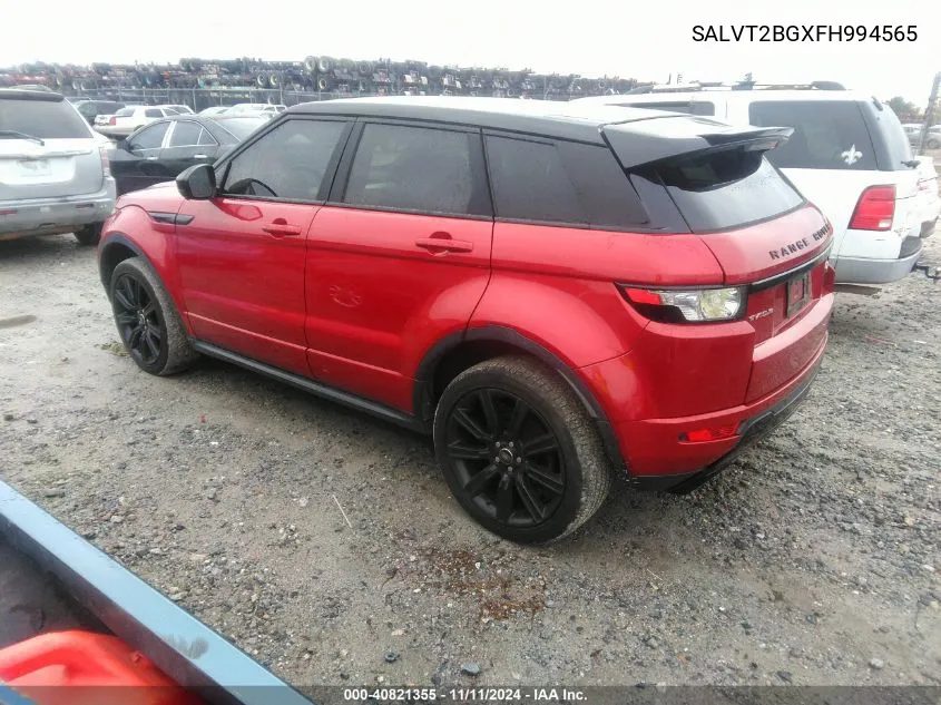 2015 Land Rover Range Rover Evoque Dynamic VIN: SALVT2BGXFH994565 Lot: 40821355