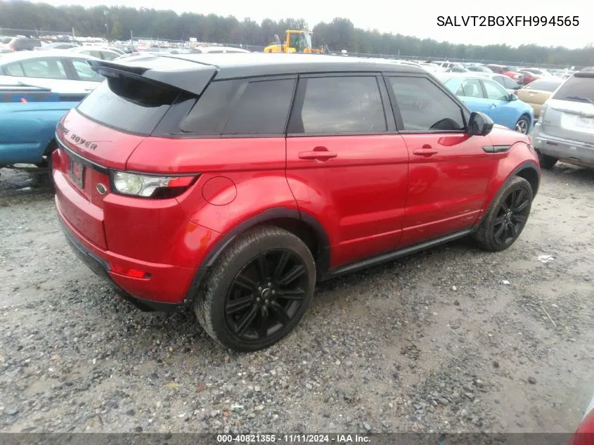 2015 Land Rover Range Rover Evoque Dynamic VIN: SALVT2BGXFH994565 Lot: 40821355