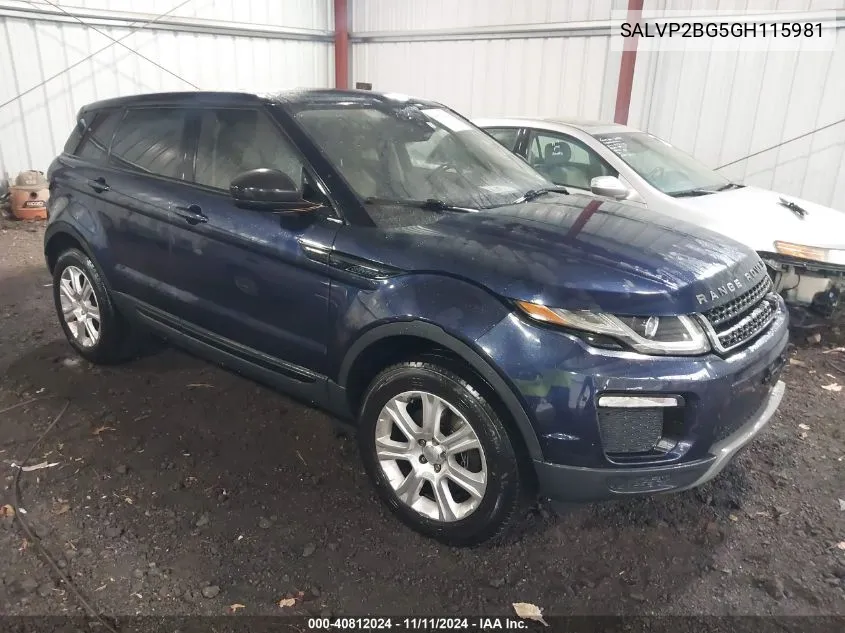 2016 Land Rover Range Rover Evoque Se/Se Premium VIN: SALVP2BG5GH115981 Lot: 40812024