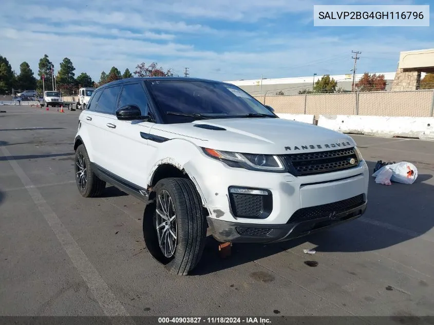 2016 Land Rover Range Rover Evoque Se/Se Premium VIN: SALVP2BG4GH116796 Lot: 40903827