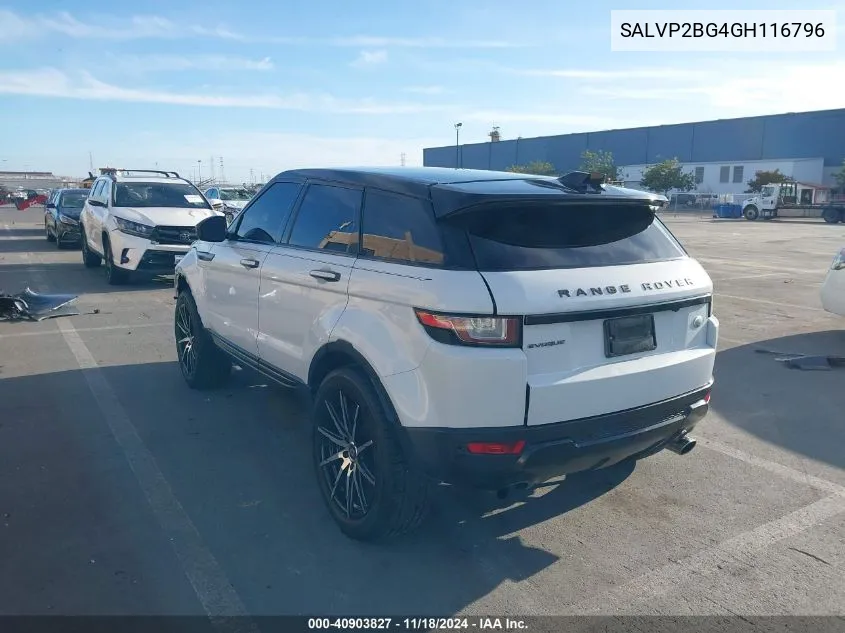 2016 Land Rover Range Rover Evoque Se/Se Premium VIN: SALVP2BG4GH116796 Lot: 40903827