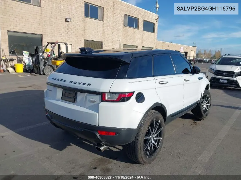 2016 Land Rover Range Rover Evoque Se/Se Premium VIN: SALVP2BG4GH116796 Lot: 40903827