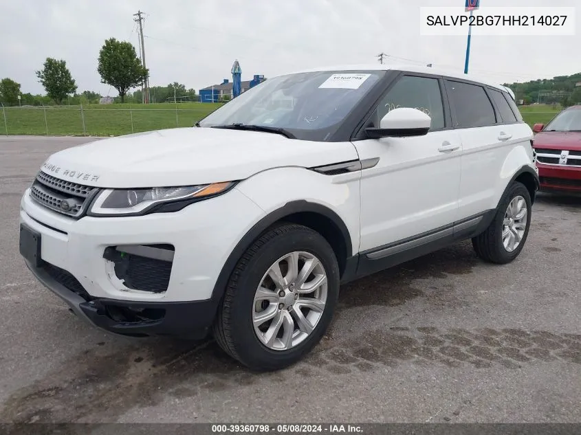 2017 Land Rover Range Rover Evoque Se/Se Premium VIN: SALVP2BG7HH214027 Lot: 39360798