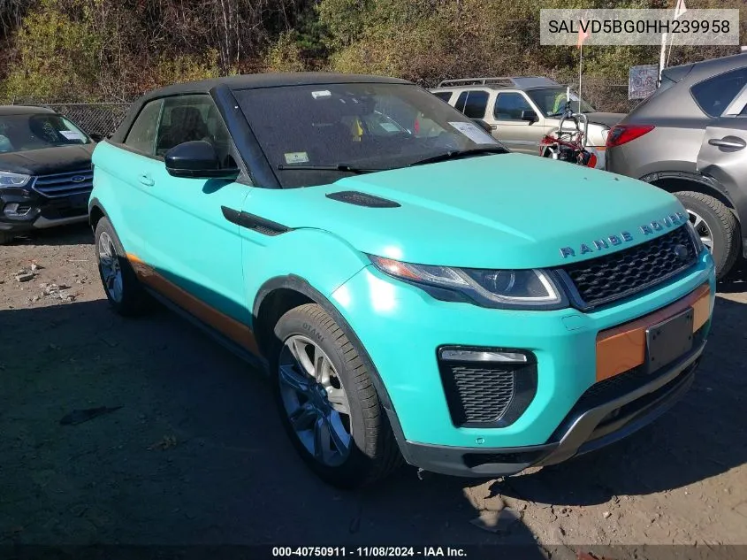 2017 Land Rover Range Rover Evoque Hse Dynamic VIN: SALVD5BG0HH239958 Lot: 40750911