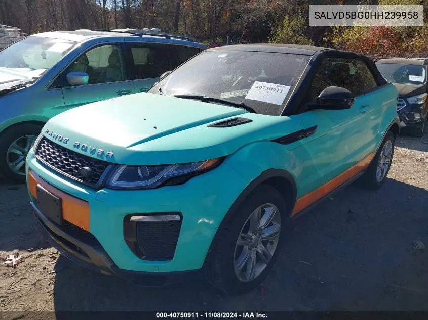 2017 Land Rover Range Rover Evoque Hse Dynamic VIN: SALVD5BG0HH239958 Lot: 40750911