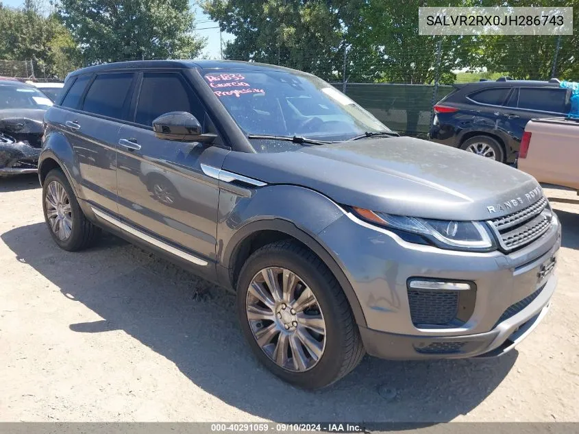 2018 Land Rover Range Rover Evoque Hse VIN: SALVR2RX0JH286743 Lot: 40291059