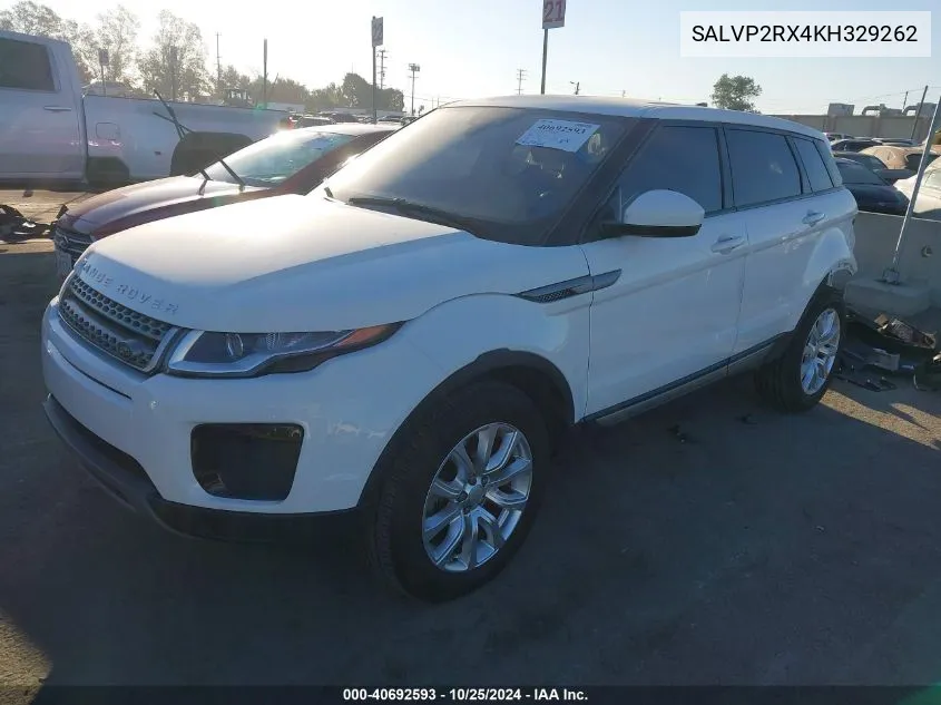 2019 Land Rover Range Rover Evoque Se/Se Premium VIN: SALVP2RX4KH329262 Lot: 40692593