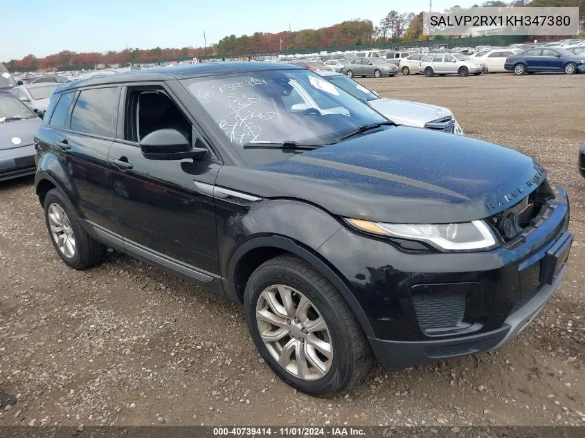 2019 Land Rover Range Rover Evoque Se/Se Premium VIN: SALVP2RX1KH347380 Lot: 40739414