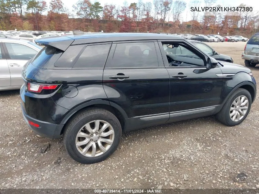 2019 Land Rover Range Rover Evoque Se/Se Premium VIN: SALVP2RX1KH347380 Lot: 40739414