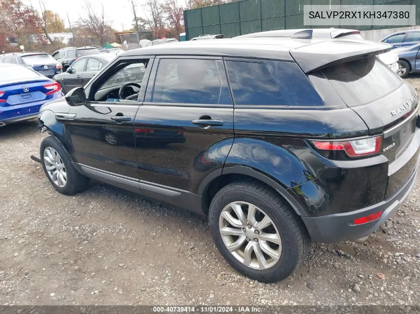 2019 Land Rover Range Rover Evoque Se/Se Premium VIN: SALVP2RX1KH347380 Lot: 40739414