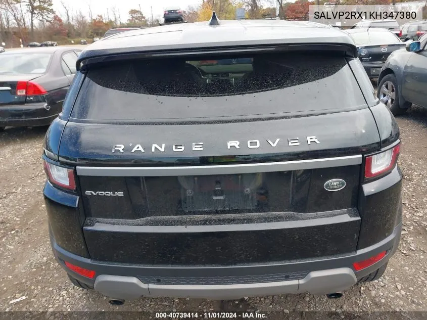 2019 Land Rover Range Rover Evoque Se/Se Premium VIN: SALVP2RX1KH347380 Lot: 40739414