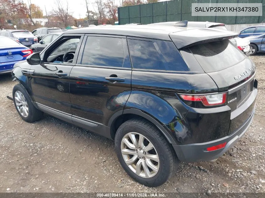 2019 Land Rover Range Rover Evoque Se/Se Premium VIN: SALVP2RX1KH347380 Lot: 40739414