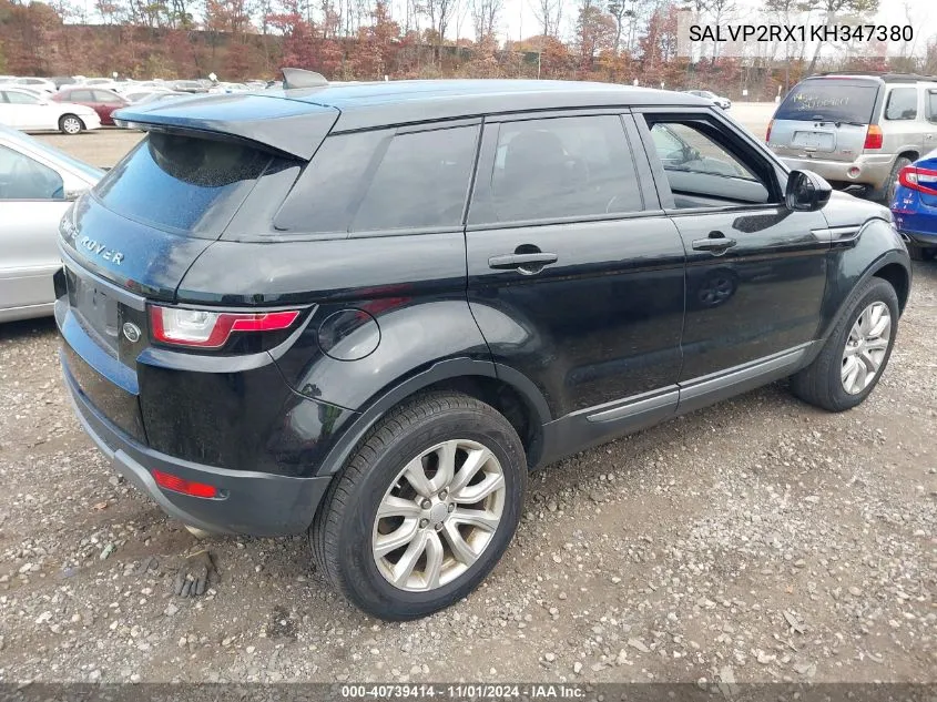 2019 Land Rover Range Rover Evoque Se/Se Premium VIN: SALVP2RX1KH347380 Lot: 40739414