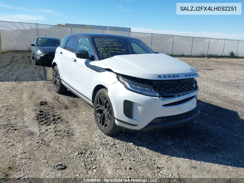 2020 Land Rover Range Rover Evoque VIN: SALZJ2FX4LH052251 Lot: 12099030