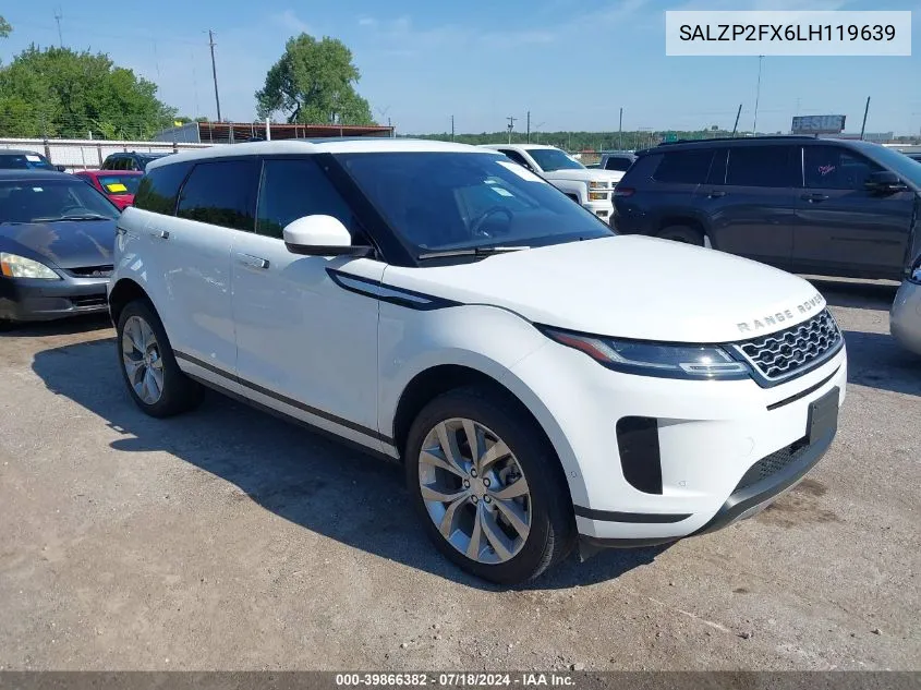 2020 Land Rover Range Rover Evoque Se VIN: SALZP2FX6LH119639 Lot: 39866382