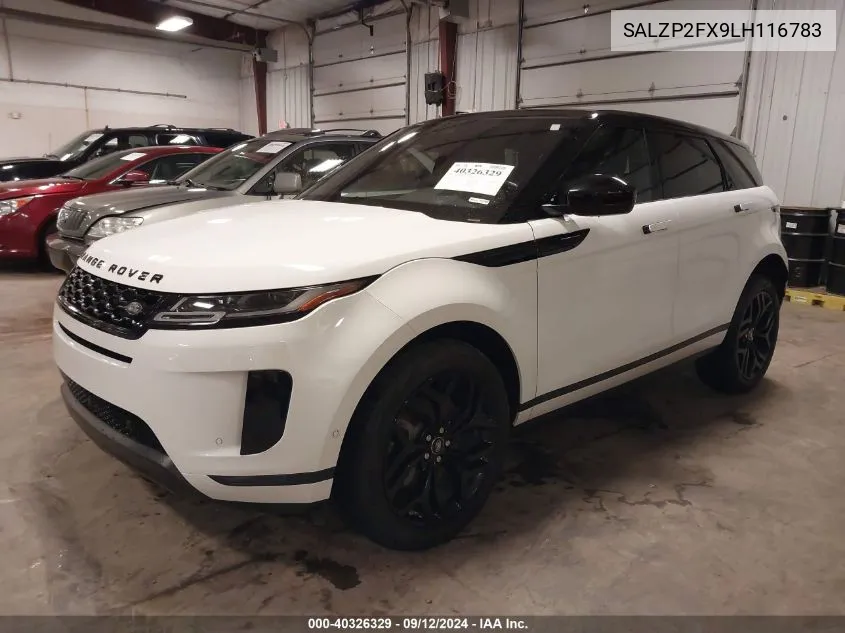 2020 Land Rover Range Rover Evoque Se VIN: SALZP2FX9LH116783 Lot: 40326329