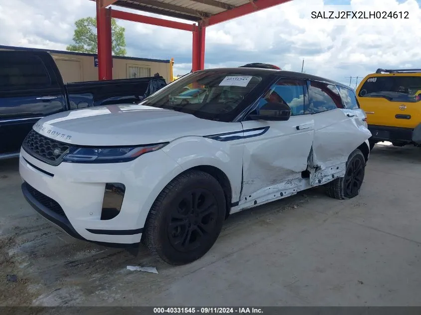 SALZJ2FX2LH024612 2020 Land Rover Range Rover Evoque S