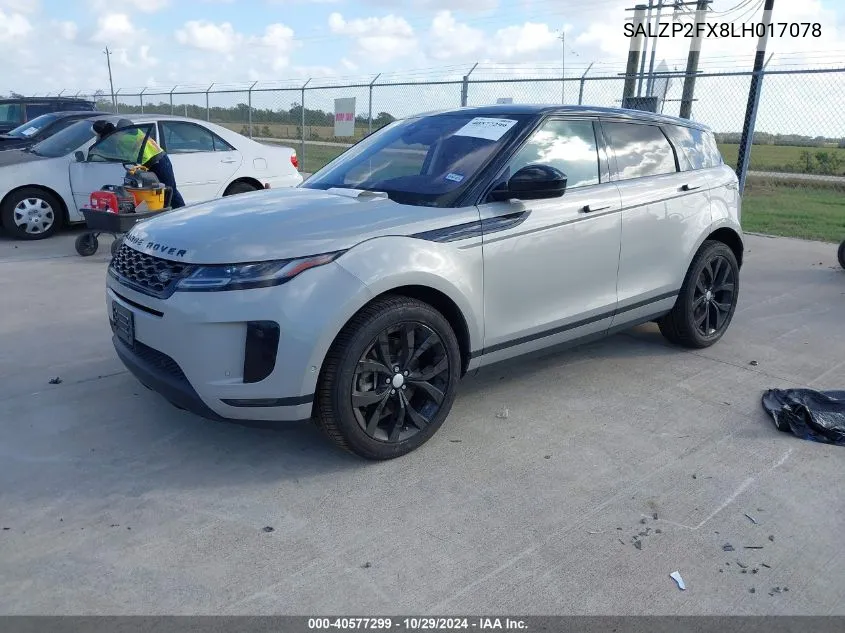 2020 Land Rover Range Rover Evoque Se VIN: SALZP2FX8LH017078 Lot: 40577299