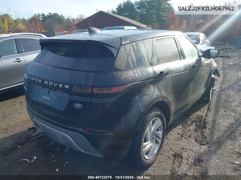 2020 Land Rover Range Rover Evoque S VIN: SALZJ2FX2LH067962 Lot: 40722079