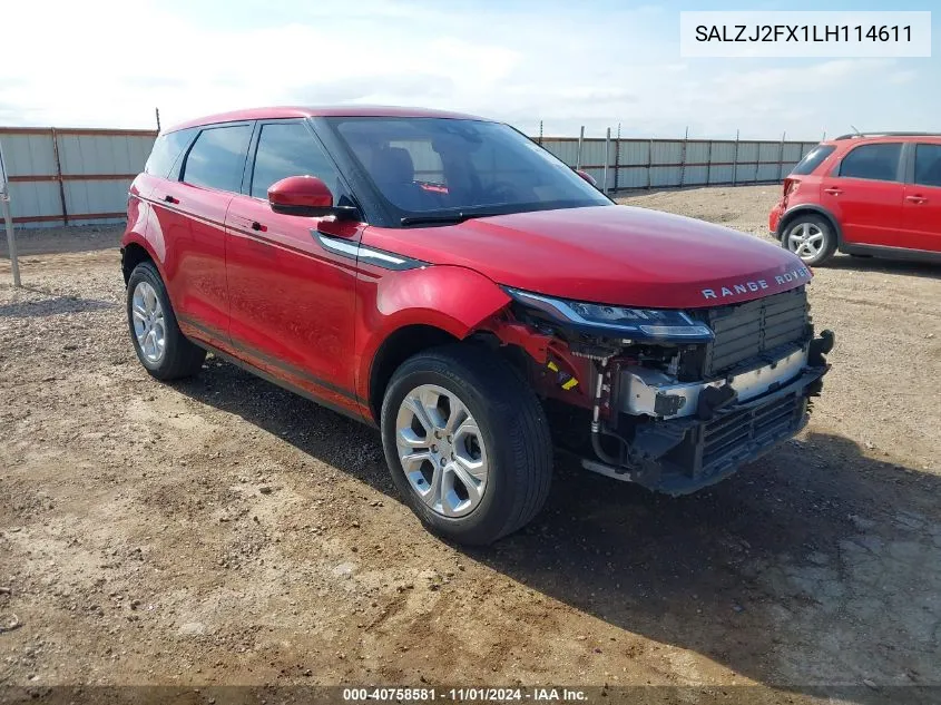 2020 Land Rover Range Rover Evoque S VIN: SALZJ2FX1LH114611 Lot: 40758581