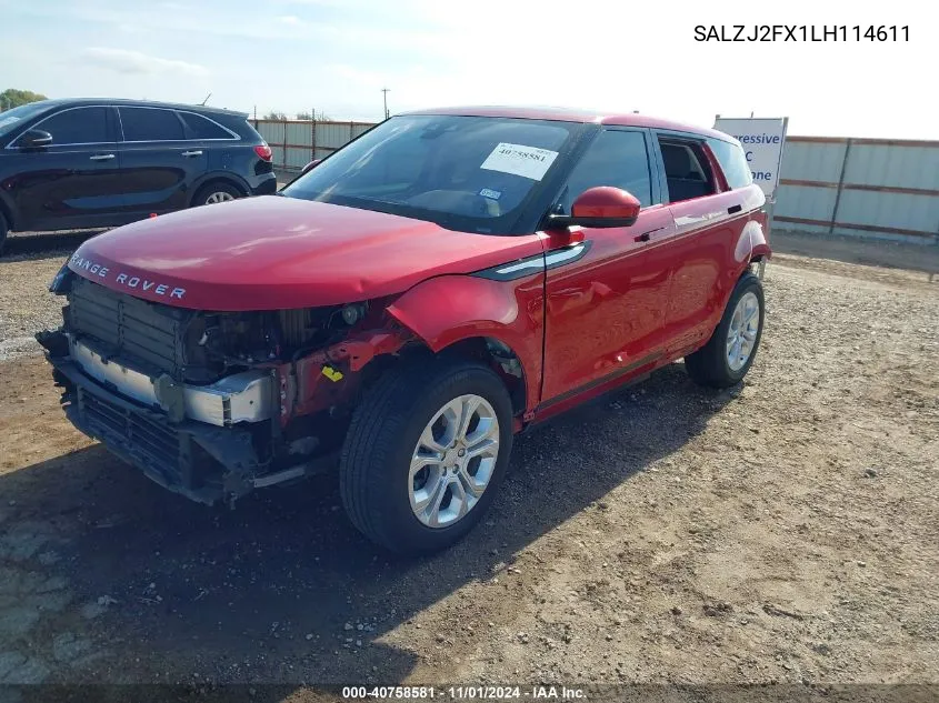 2020 Land Rover Range Rover Evoque S VIN: SALZJ2FX1LH114611 Lot: 40758581