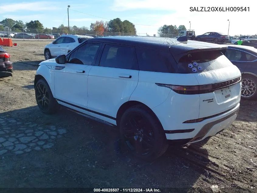 2020 Land Rover Range Rover Evoque R-Dynamic Se VIN: SALZL2GX6LH009541 Lot: 40828507