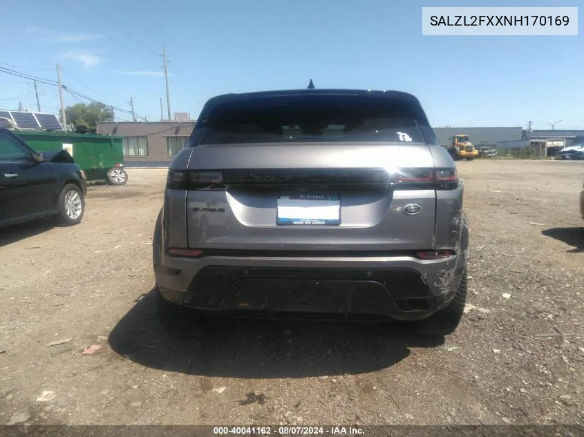 SALZL2FXXNH170169 2022 Land Rover Range Rover Evoque R-Dynamic Se