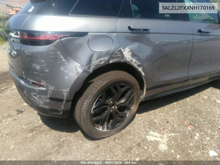 SALZL2FXXNH170169 2022 Land Rover Range Rover Evoque R-Dynamic Se