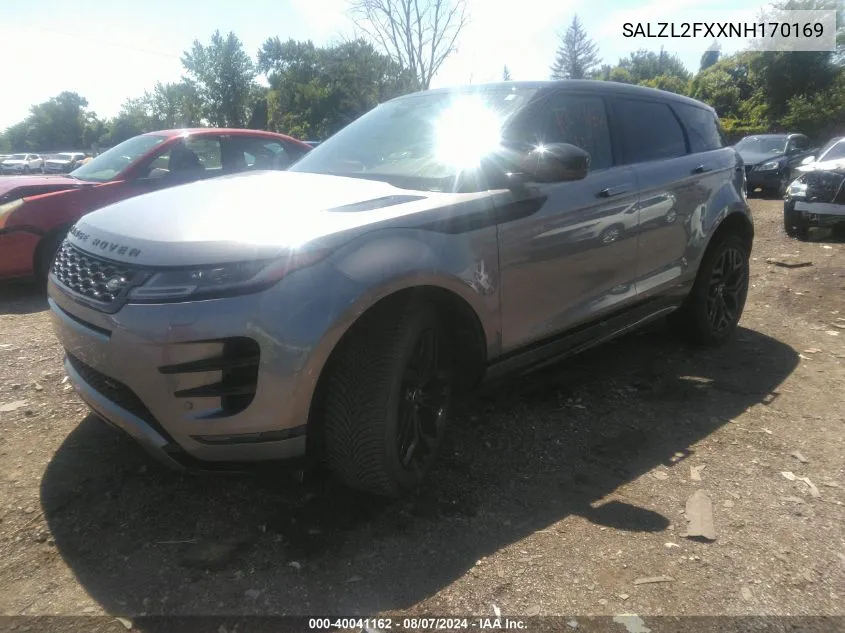 SALZL2FXXNH170169 2022 Land Rover Range Rover Evoque R-Dynamic Se